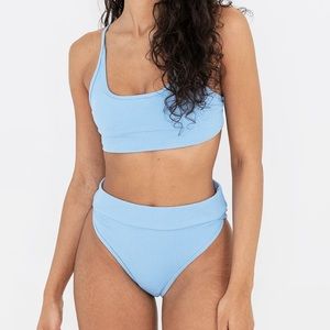 Aurelle Blue High-Waisted Bikini Set